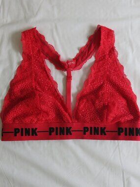 PINK Victoria's Secret Racerback Wireless Floral Lace Bralette - Size Medium B80